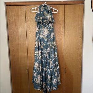 Baltic Born Teal and Pink Floral Maxi Dress